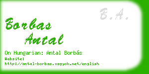 borbas antal business card